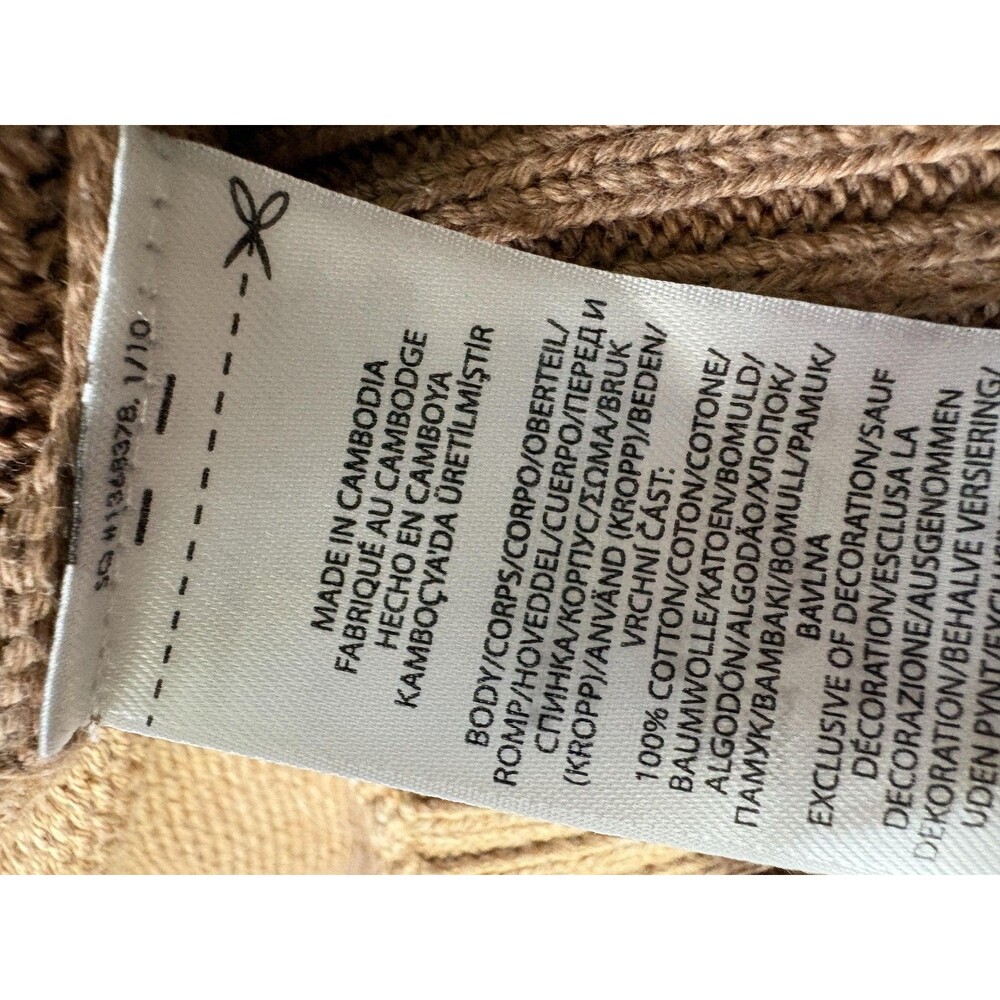 Polo Ralph Lauren Sweater Mens Medium Brown Cotton Crew Neck Lightweight Logo - Picture 6 of 6